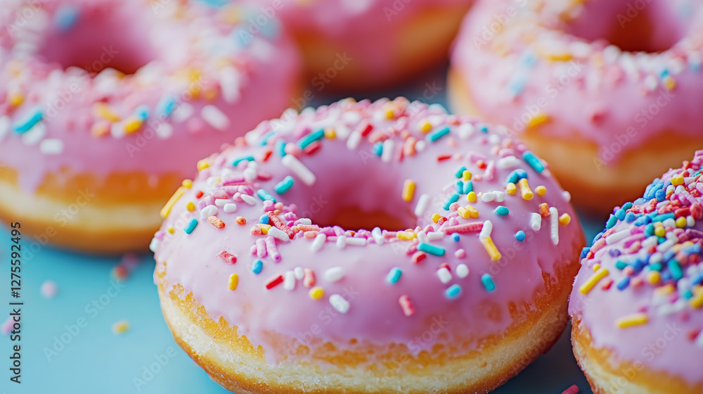 Donuts with colorful glazes Donuts with colorful glazes