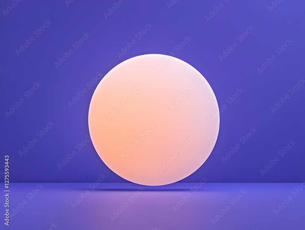 Abstract 3D Render Peach Egg Purple Background Abstract 3D Render Peach Egg Purple Background