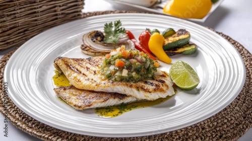 Grilled Fish with Salsa and Vegetables: A Delicious and Healthy Meal