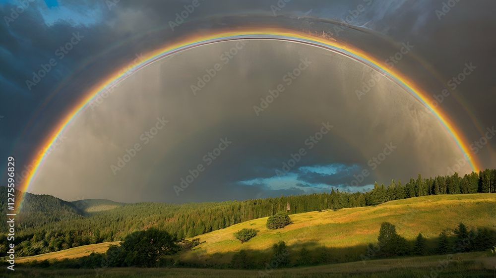 Fototapeta premium rainbow over the fields