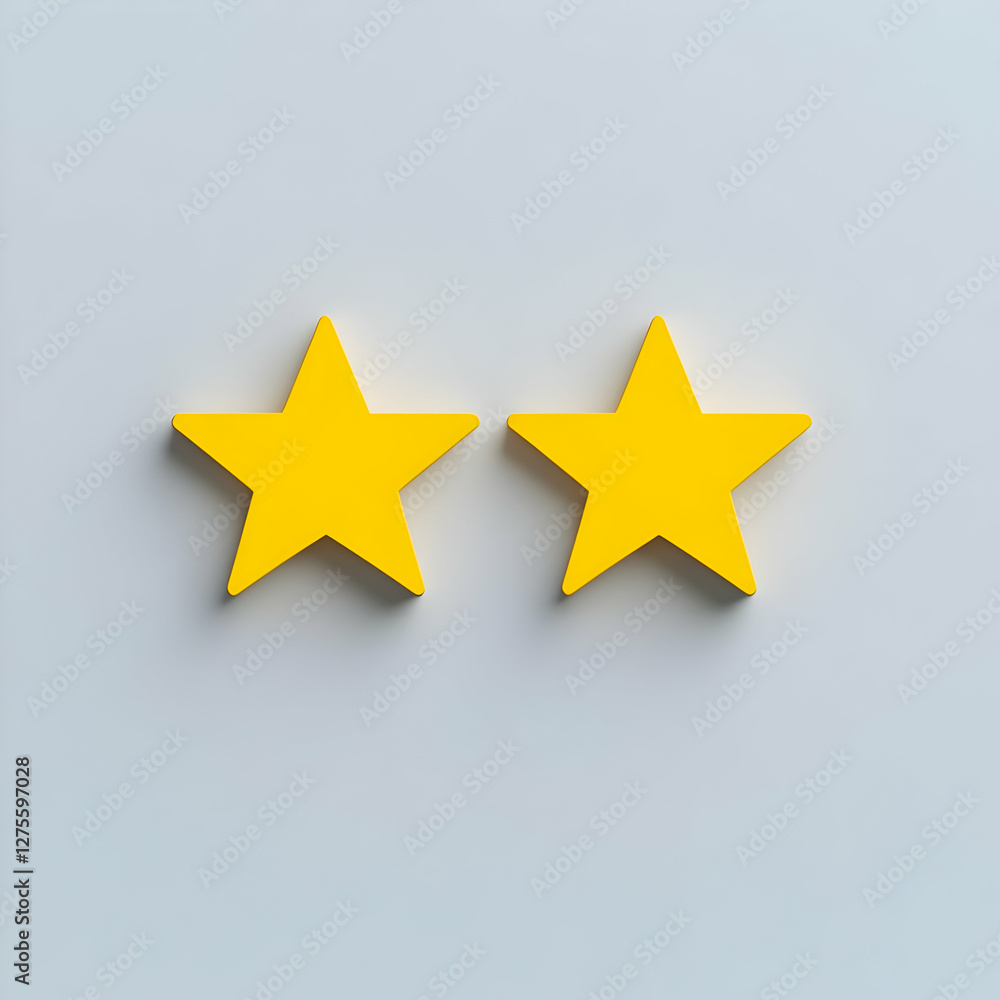 Fototapeta premium 3D Yellow Stars on Gray Background