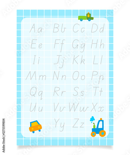 Abc worksheet with alphabet letters tracing for kids.
