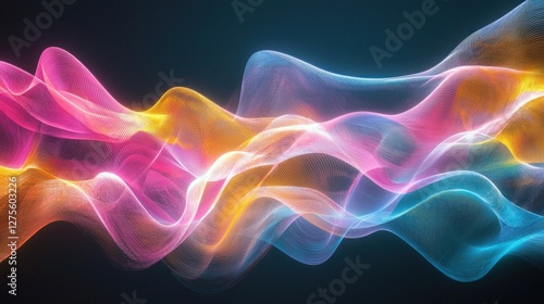 Wallpaper Mural Abstract Colorful Waves: A Digital Art Piece Torontodigital.ca