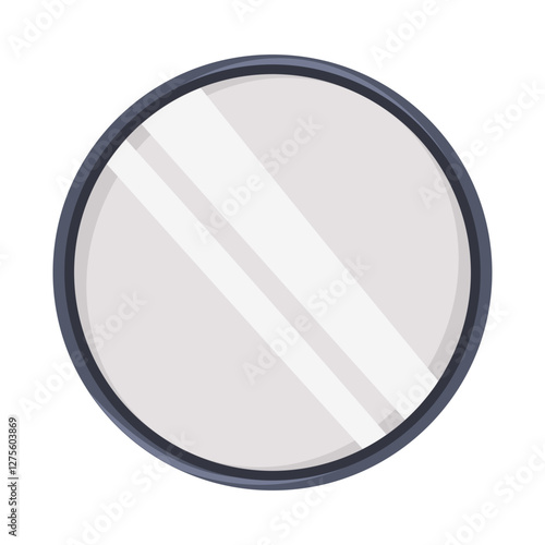 Mirror clip art, circle mirror flat icon design vector illustration, clip art mirror, black round mirror frame
