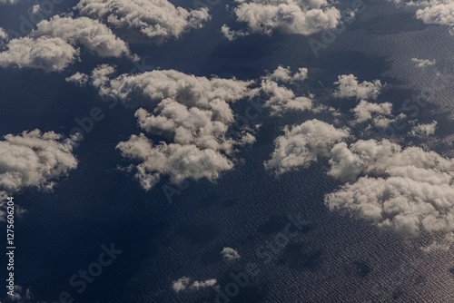 Foto Aerial view of clouds over ocean