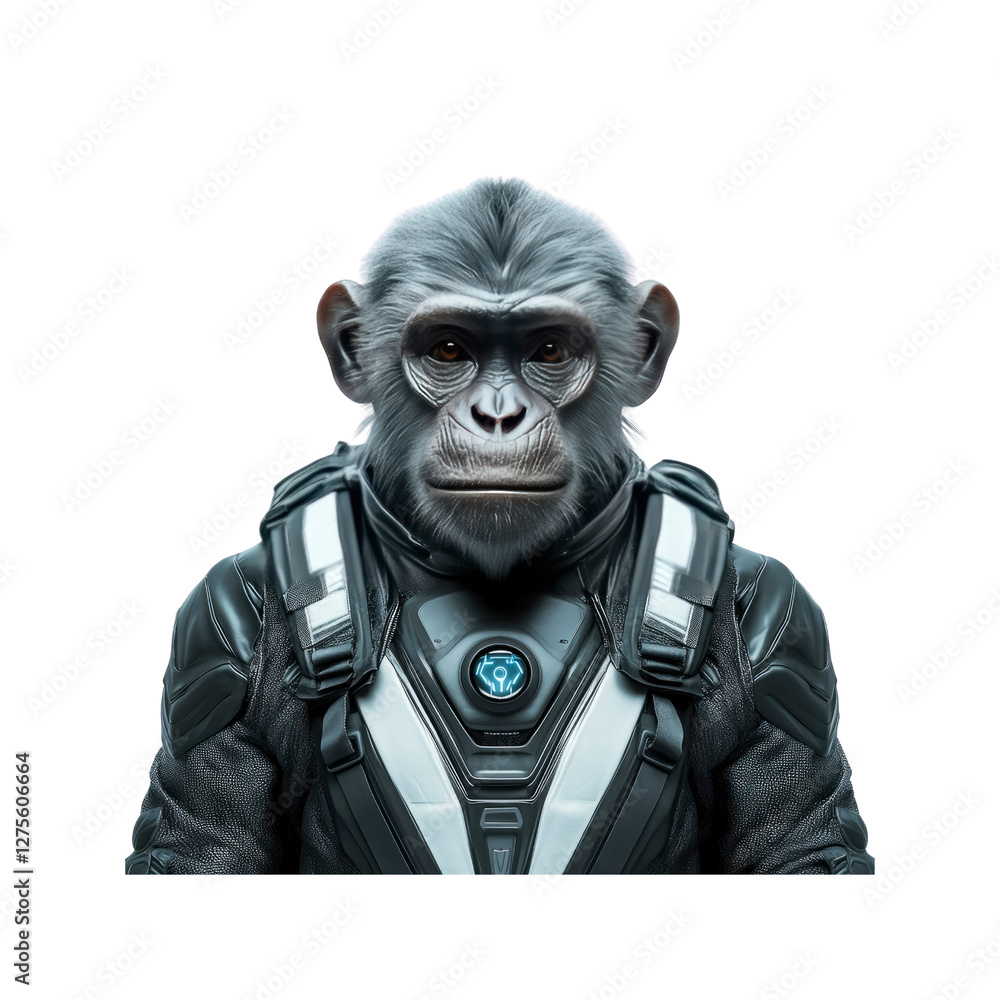 Futuristic Chimpanzee in Advanced Combat Gear Futuristic Chimpanzee in Advanced Combat Gear