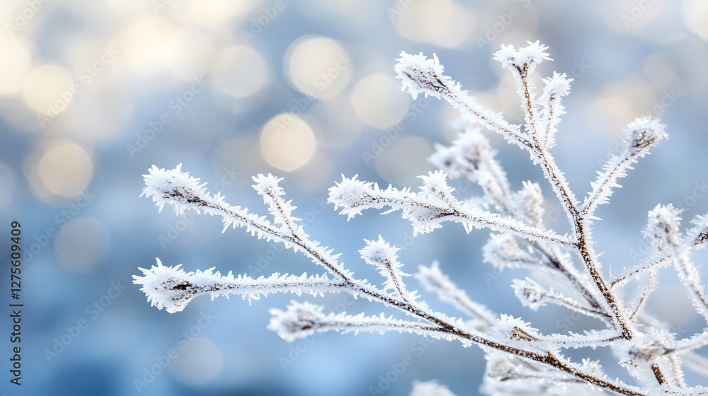 Frost covered branches winter scene delicate beauty Frost covered branches winter scene delicate beauty