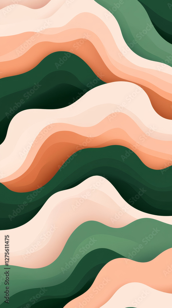 Fototapeta premium Abstract waves in soft colors create calming background