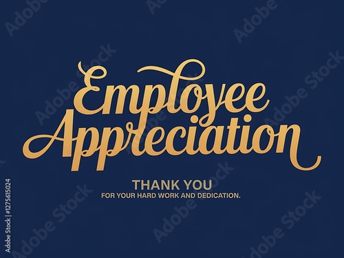 Minimalist Gold and Blue Employee Appreciation Banner