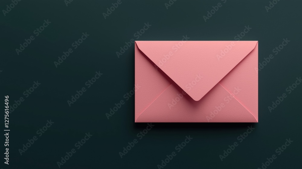 Pink Envelope on Dark Background Symbolizing Communication and Connection in Modern Design Pink Envelope on Dark Background Symbolizing Communication and Connection in Modern Design