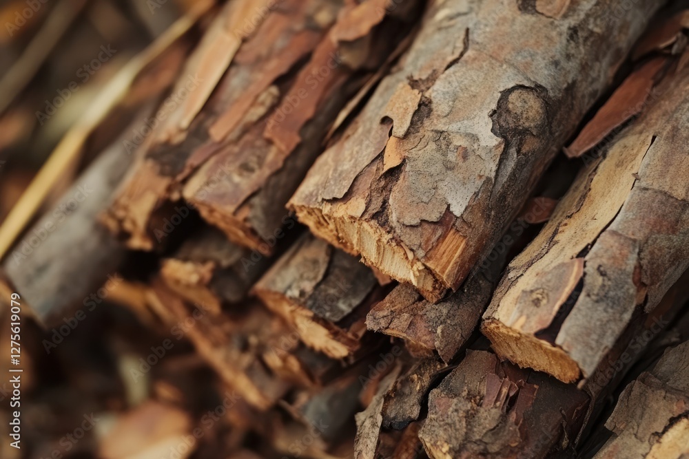 Rustic woodpile under soft afternoon light in a tranquil outdoor setting with nature sounds Rustic woodpile under soft afternoon light in a tranquil outdoor setting with nature sounds