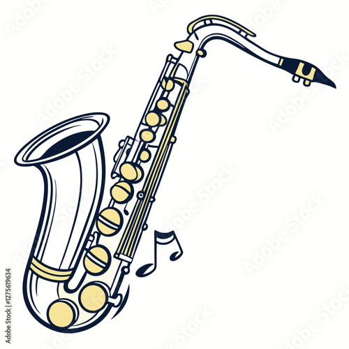 saxophone vector image