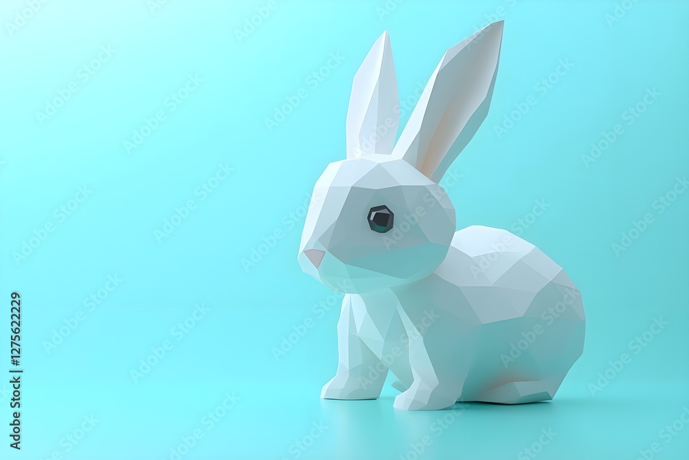 Obraz premium 3d model of a paper origami bunny