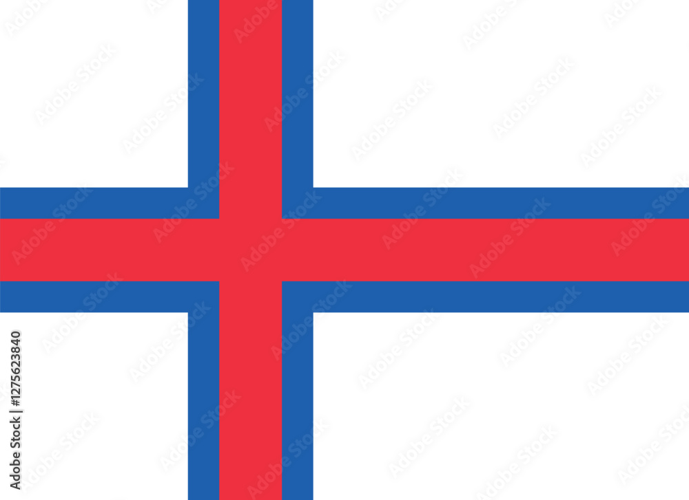 Flag of Faroe Islands. Faroe Islands flag official size and color standards vector illustration