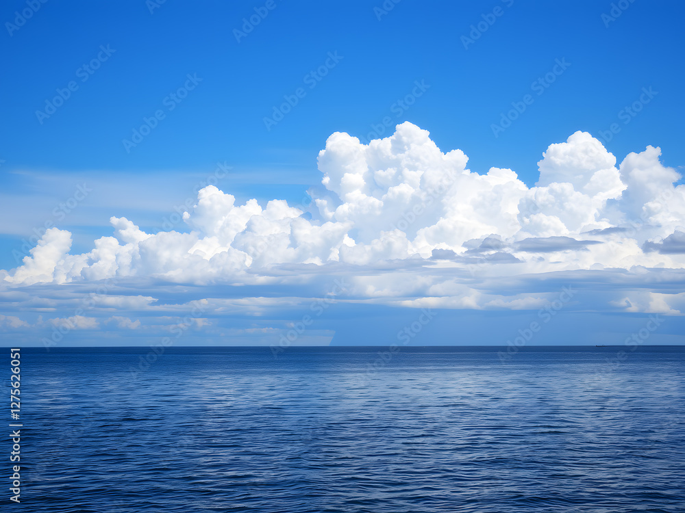 Blue sky and white clouds on the water surface Blue sky and white clouds on the water surface