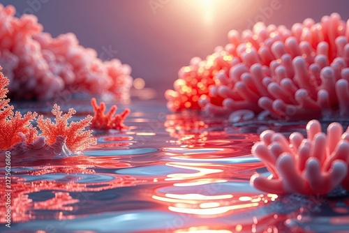 Striking Coral Light Reflection Background for Flavorful and Vibrant Textures