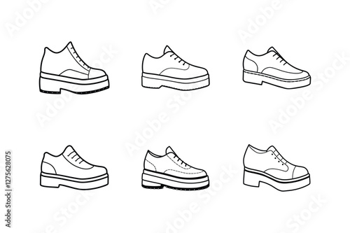 platform shoes sketch icon line art vector illustration