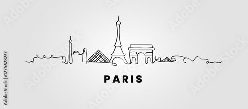 Pen line silhouette Paris