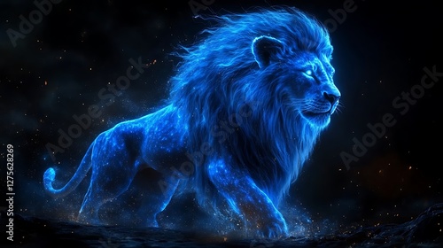 Wallpaper Mural Mystical glowing lion in a fantasy world high resolution picture Torontodigital.ca