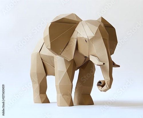 3d model of a paper origami elephant photo