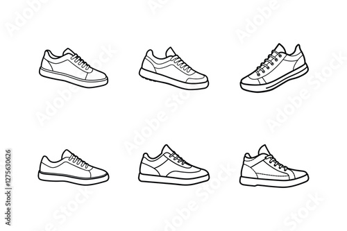 sneakers sketch icon line art vector illustration