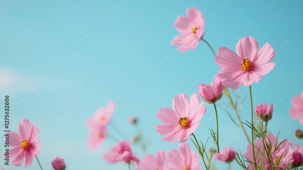 Solar Power Farm Covered with Blooming Wildflowers Under a Clear Blue Sky Solar Power Farm Covered with Blooming Wildflowers Under a Clear Blue Sky
