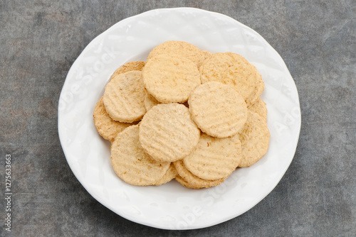 Kue Sagon, made from flour, grated coconut, sugar and then baked. Indonesian food
 photo