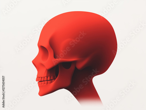 Elegant Minimalist Digital Illustration of a Skull: Clean Lines and Modern Aesthetic for Appreciators of Understated Impact photo