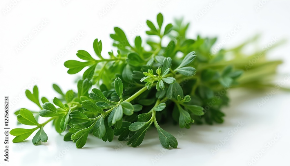 Tarragon bunch isolated against white background. Herb sprig with green leaves, artemisia herbal twigs. Aromatic, fresh, healthy plant ingredient spice for cooking and medicine. Tarragon bunch isolated against white background. Herb sprig with green leaves, artemisia herbal twigs. Aromatic, fresh, healthy plant ingredient spice for cooking and medicine.