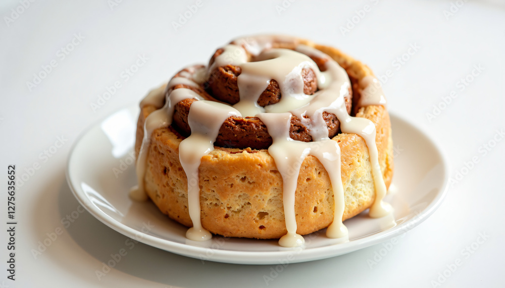 a cinnamon roll on a plate a cinnamon roll on a plate