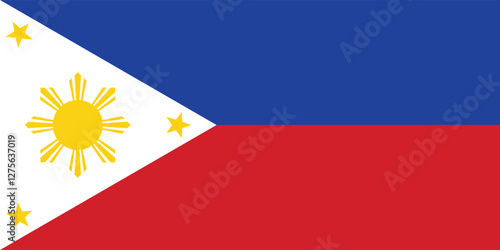Flag of Philippines. Philippines flag official size and color standards vector illustration