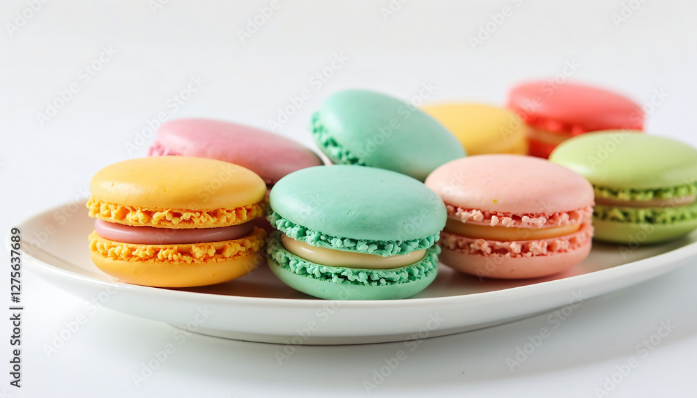 Obraz premium colorful macaroons in a plate