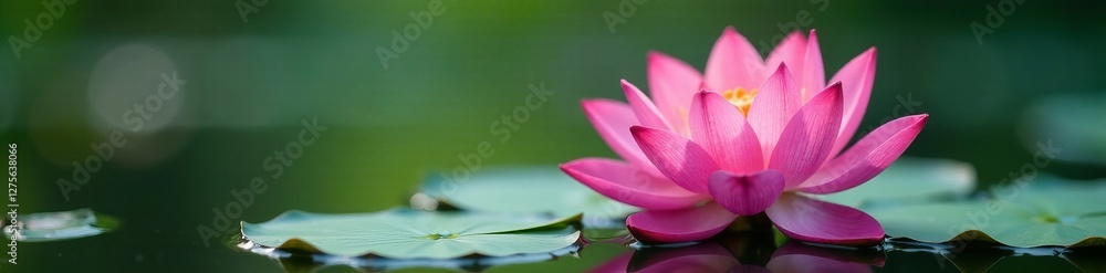 Close-up of vibrant pink lotus flower blooming in serene pond, pink, serene, beauty Close-up of vibrant pink lotus flower blooming in serene pond, pink, serene, beauty
