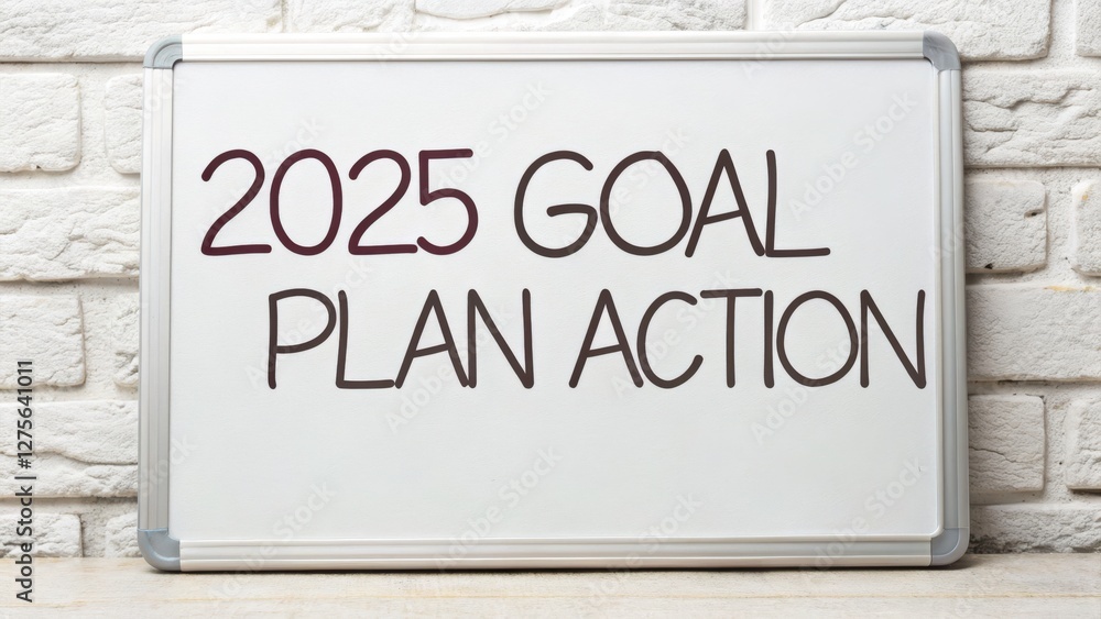 A whiteboard displays the text A whiteboard displays the text