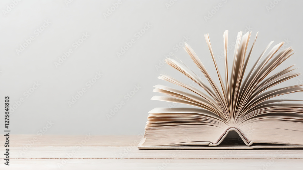 Fototapeta premium book with pages turning rapidly, symbolizing knowledge and learning