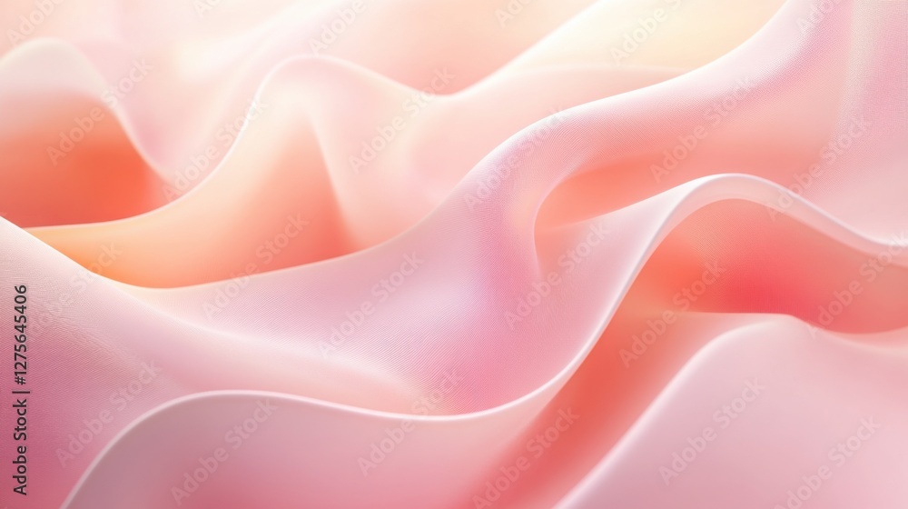 Obraz premium Warm pale pink curves forming a gentle loop pattern on a vertical background, perfect for a serene smartphone display. .