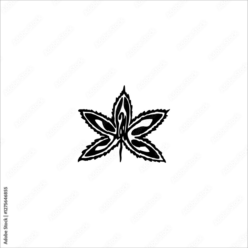 Leaf illustration with unique art. Can be used as graphic design, sticker Leaf illustration with unique art. Can be used as graphic design, sticker