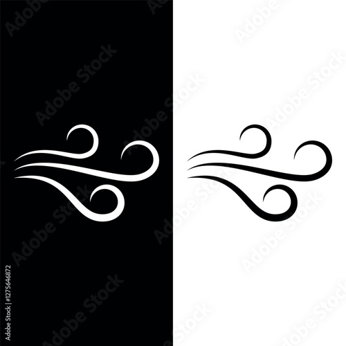 wind sign symbol vector glyph color icon	