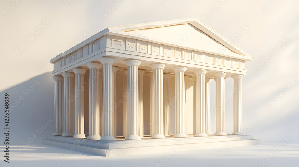 Classical building with large columns, elegant architecture featuring a triangular pediment, suitable for educational use and historical themes. Classical building with large columns, elegant architecture featuring a triangular pediment, suitable for educational use and historical themes.