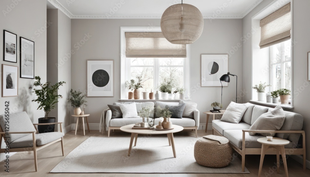 Scandinavian-Inspired Interior with Clean Lines and Soft Textures Scandinavian-Inspired Interior with Clean Lines and Soft Textures
