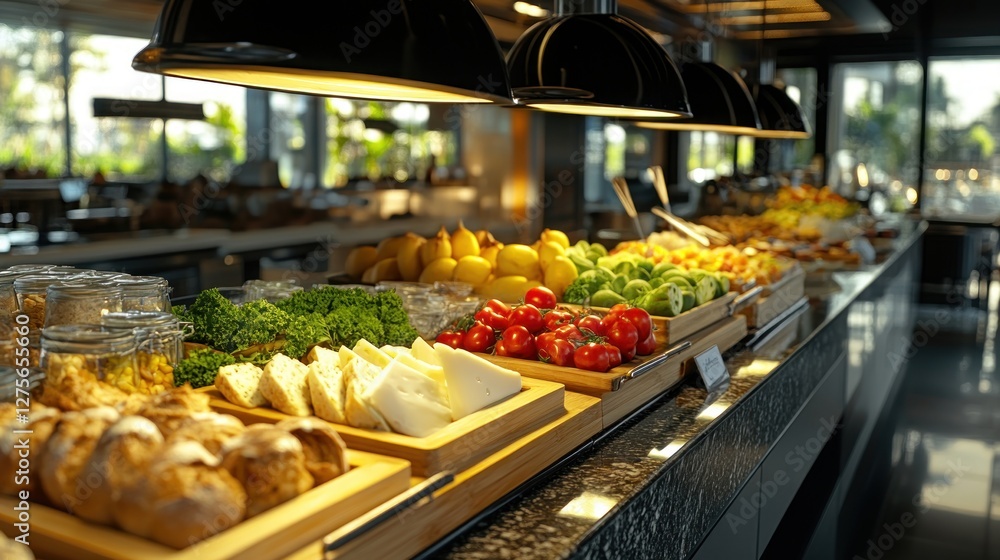 Fototapeta premium Lavish Hotel Breakfast Buffet: A Culinary Delight