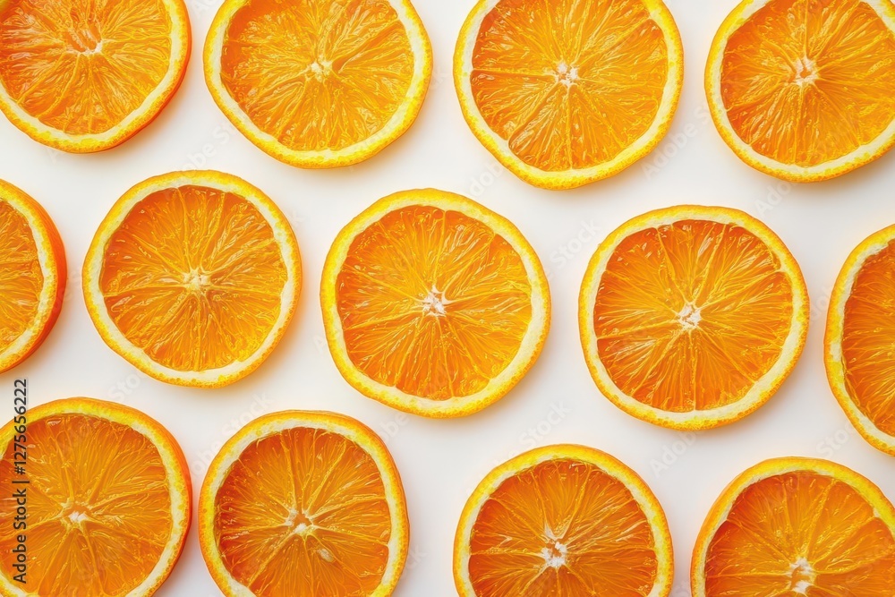 vibrant orange slices arranged in artistic pattern backlit translucent citrus macro detail on pure white background vibrant orange slices arranged in artistic pattern backlit translucent citrus macro detail on pure white background