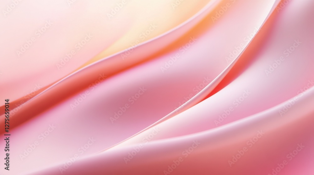 © Aina Tahir - Warm pale pink curves gently arching across a vertical background, creating a sense of flow and movement.