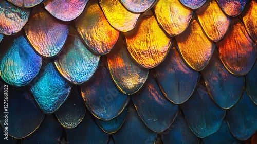 Wallpaper Mural Iridescent scales shimmer with vibrant colors and texture Torontodigital.ca