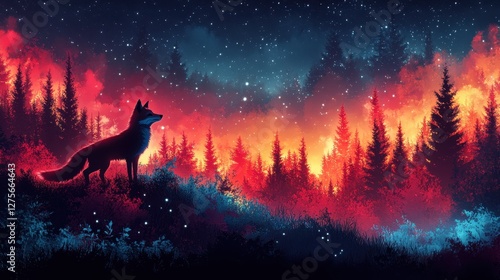 Enchanting Fox in Mystical Forest Glow