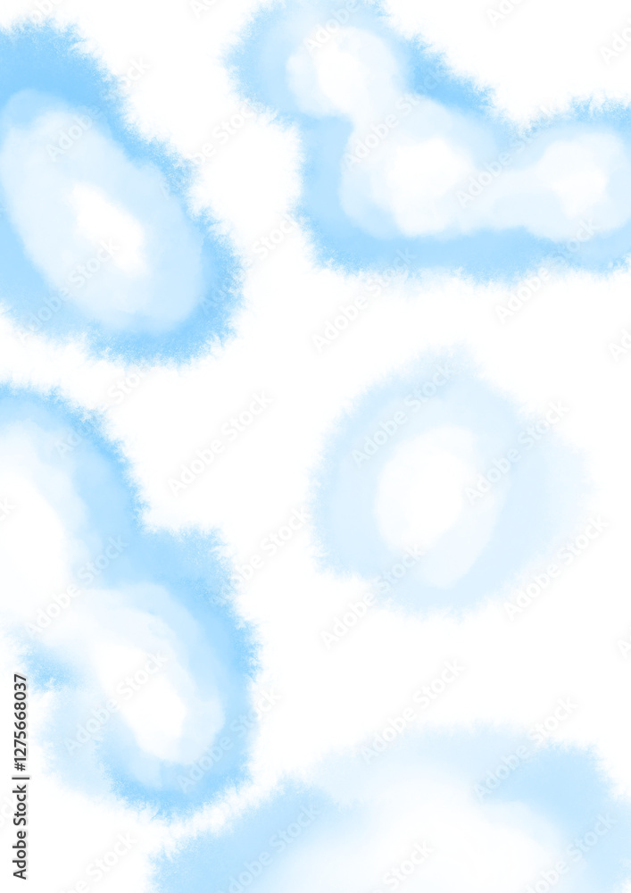 Naklejka premium 水彩で描いた青空のイラスト
