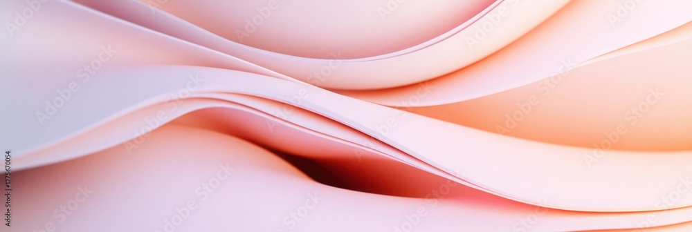 Fototapeta premium Warm pale pink curves gently converging towards the center of a vertical background, creating a sense of harmony and balance.