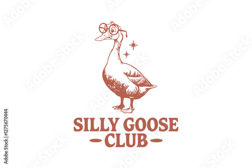 Silly Goose club, Funny Sarcastic Animal Typography T Shirt Design