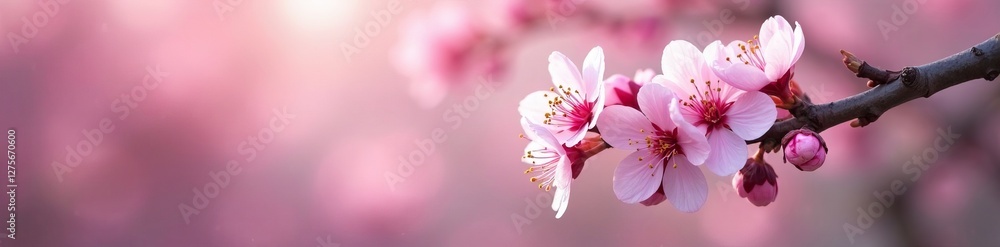 Close-up of delicate cherry blossoms in full bloom, season, spring Close-up of delicate cherry blossoms in full bloom, season, spring