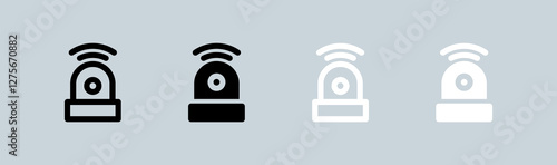 Urgency icon set in black and white. Alert signs vector illustration.